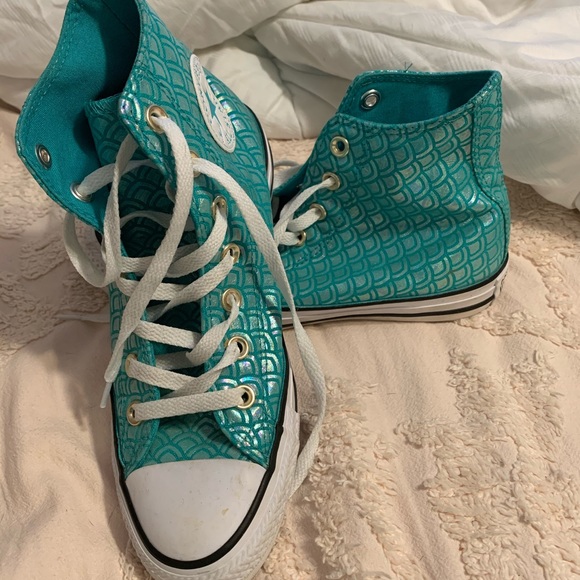 mermaid high top converse